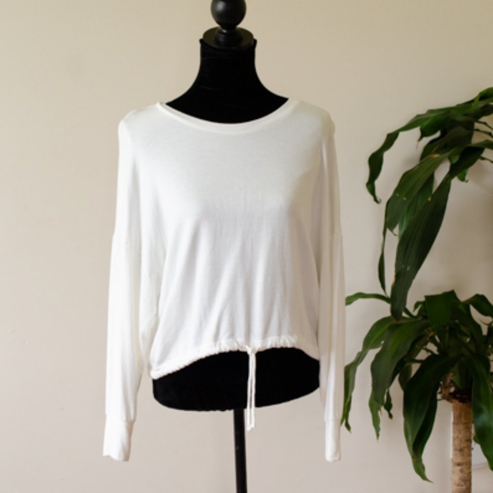 Express drawstring Oversized white sweatshirt XS